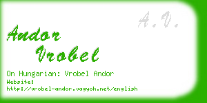 andor vrobel business card